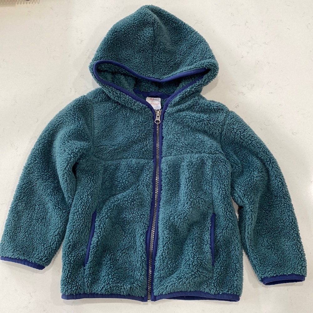 Hanna Andersson Marshmallow Fleece Zip Up Jacket, size 4
